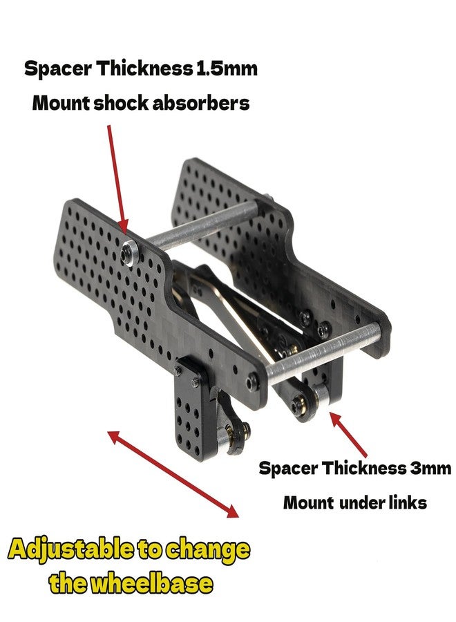 RampCrab 6X6 Extension kit for 1/24 Carbon Fiber Chassis Kit SCX24 Upgrade Parts - Image 4